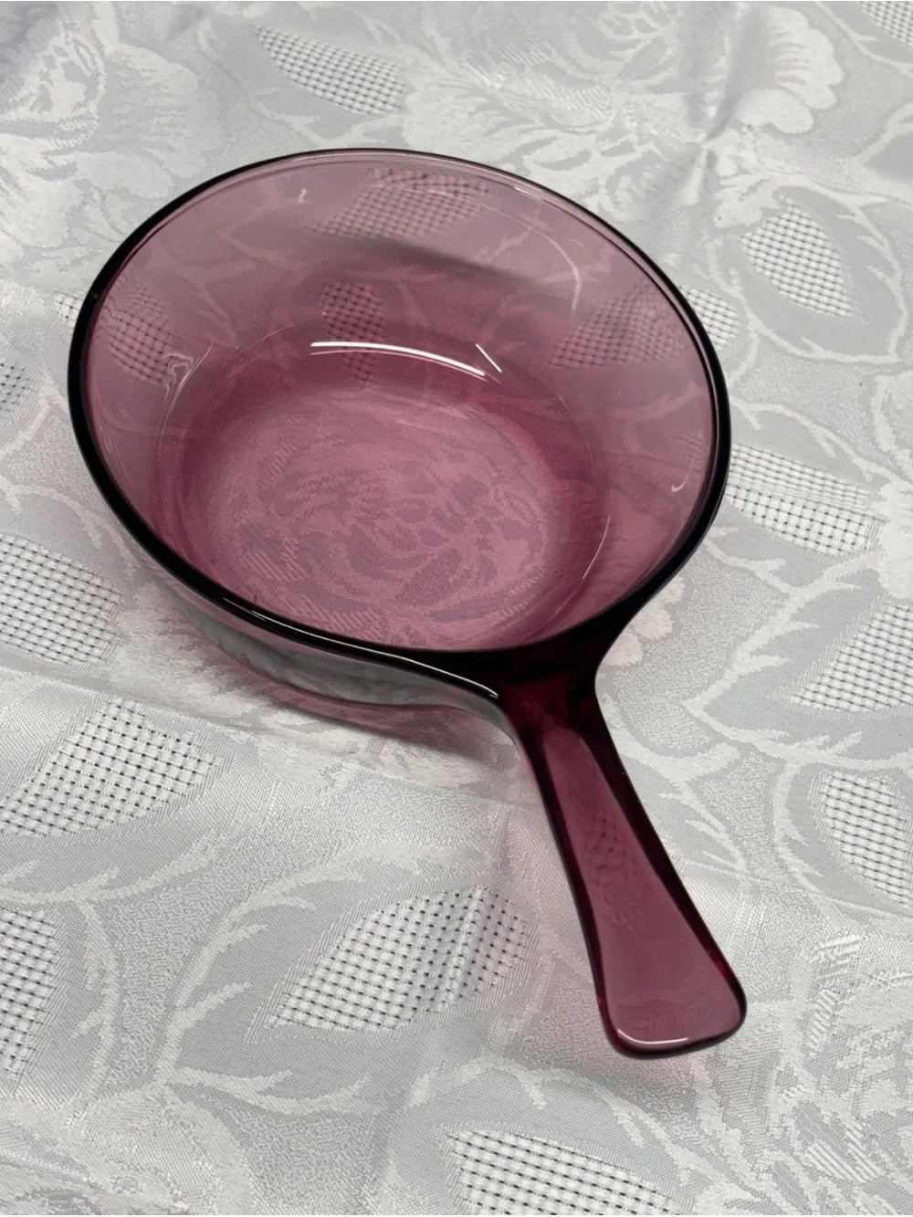 Vintage Corning Visions Cranberry 1L Saucepan Pot Glass Cookware USA